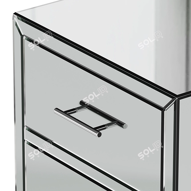 Alouette Mirrored Bedside Table 3D model image 2