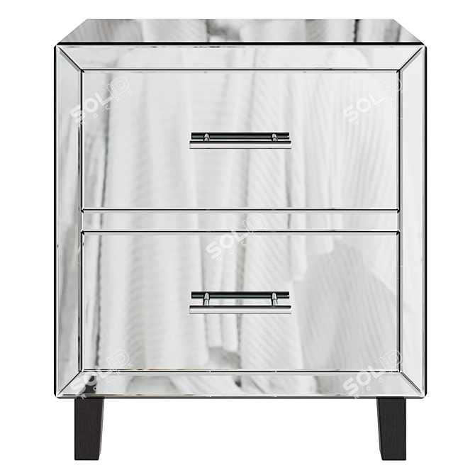 Alouette Mirrored Bedside Table 3D model image 3