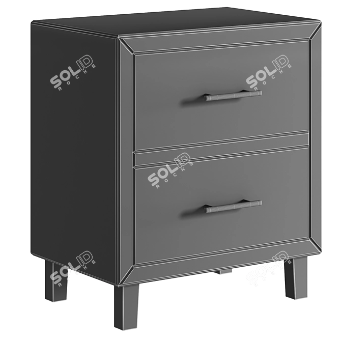 Alouette Mirrored Bedside Table 3D model image 4