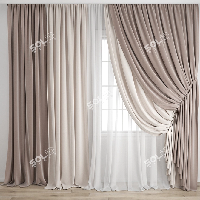 Polygonal Curtain Model Set 3D model image 1