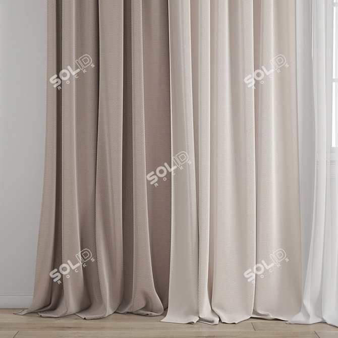 Polygonal Curtain Model Set 3D model image 2