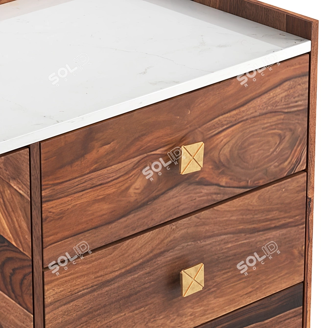 Rose Herringbone Sideboard 1600x450x750 3D model image 3