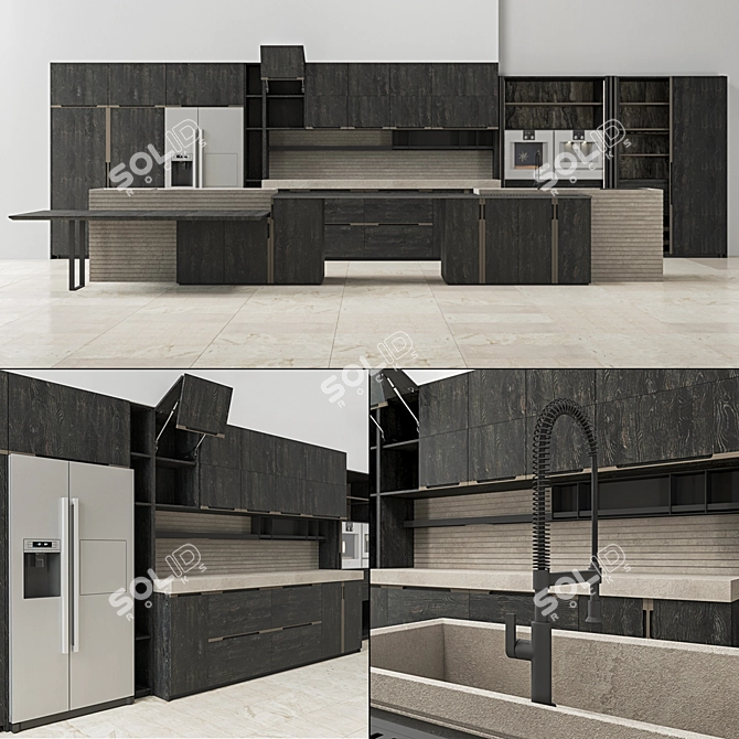  Corona Kitchen Design Model 3D model image 1