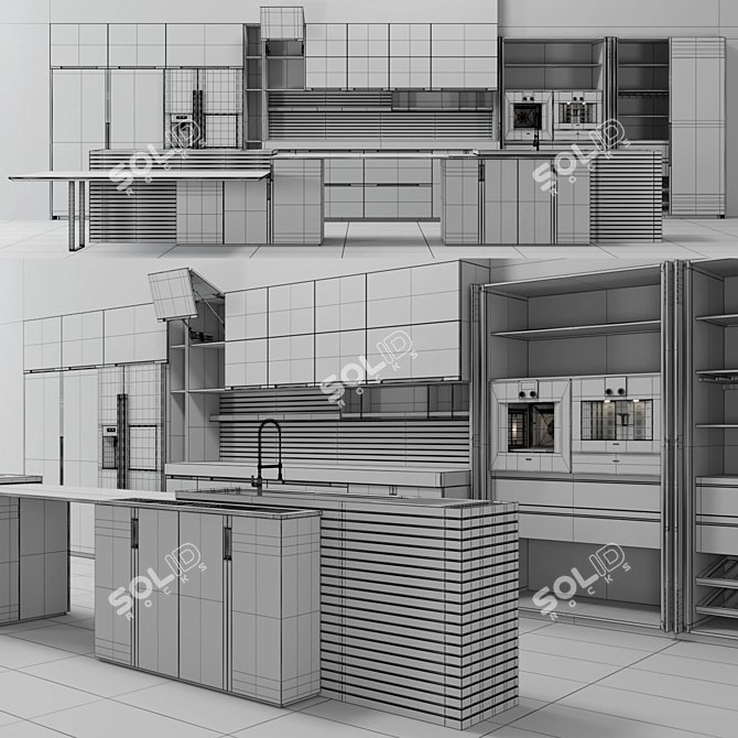  Corona Kitchen Design Model 3D model image 7