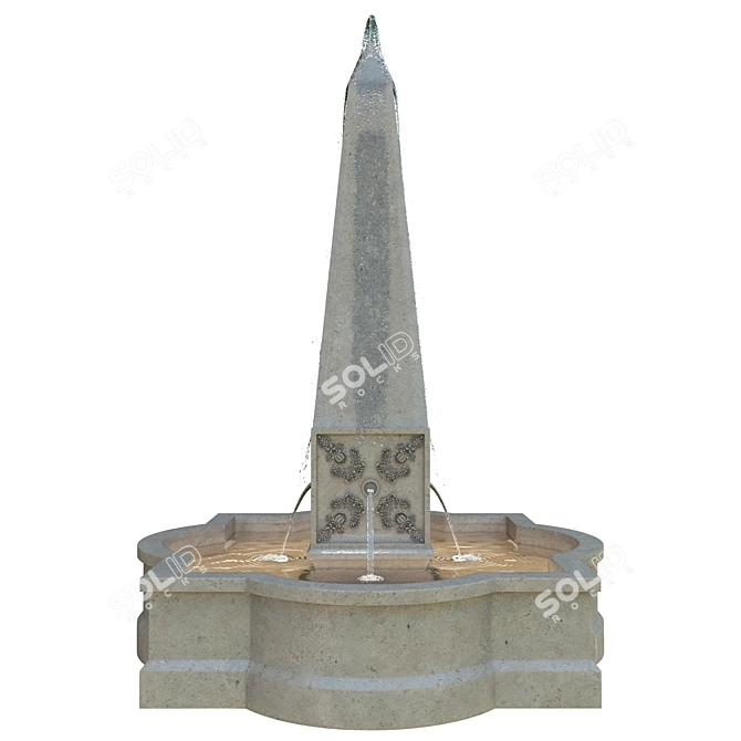 Customizable Palazzo Obelisk Fountain 3D model image 3