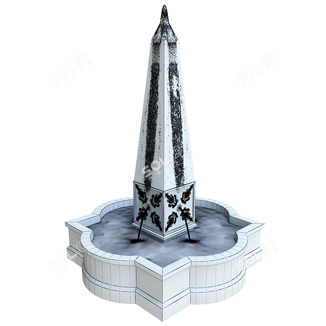 Customizable Palazzo Obelisk Fountain 3D model image 5