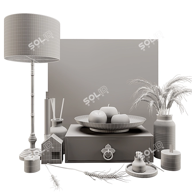 Homely Charm 3D Decor Set 3D model image 3