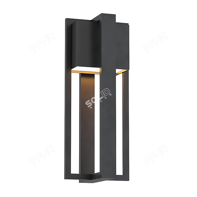Rustic LED Outdoor Wall Sconce 3D model image 1