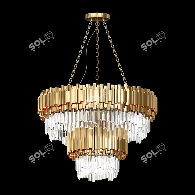 Luxury Crystal Chandelier Fixture 3D model image 1