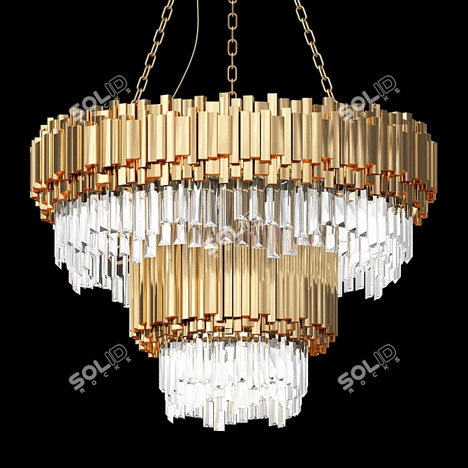 Luxury Crystal Chandelier Fixture 3D model image 2