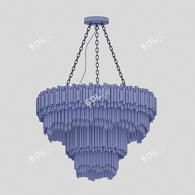 Luxury Crystal Chandelier Fixture 3D model image 3