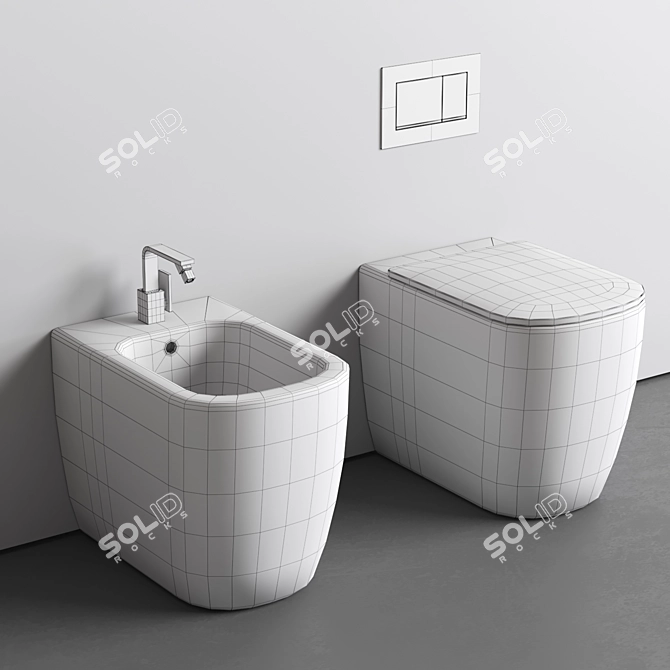 Italian Nic Semplice Toilet/Bidet 3D model image 3