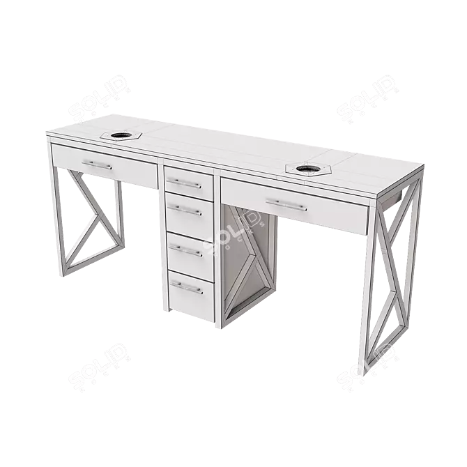 Manicure Table with Professional Finish 3D model image 5
