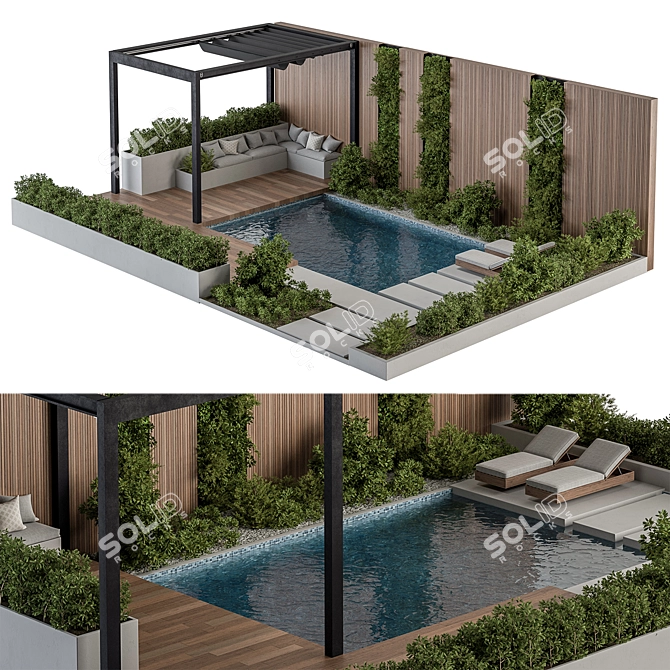 Outdoor Oasis Furniture Set 3D model image 1