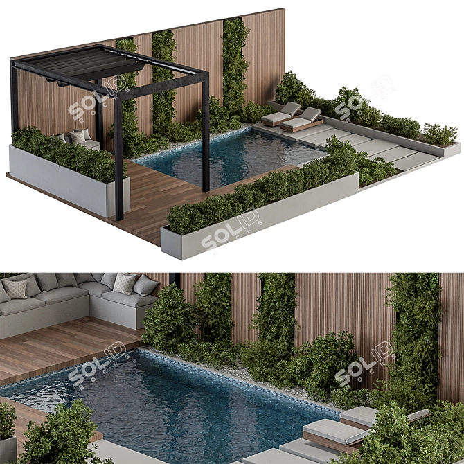 Outdoor Oasis Furniture Set 3D model image 2