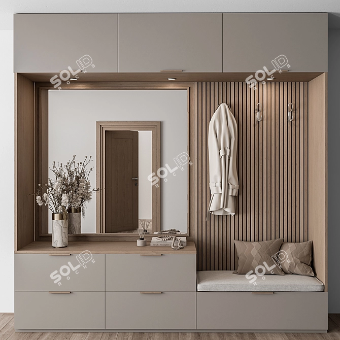 Translated description: "Hol 46 - бежевый и деревянный вход"

Beige Wood Hallway Entrance 3D model image 1