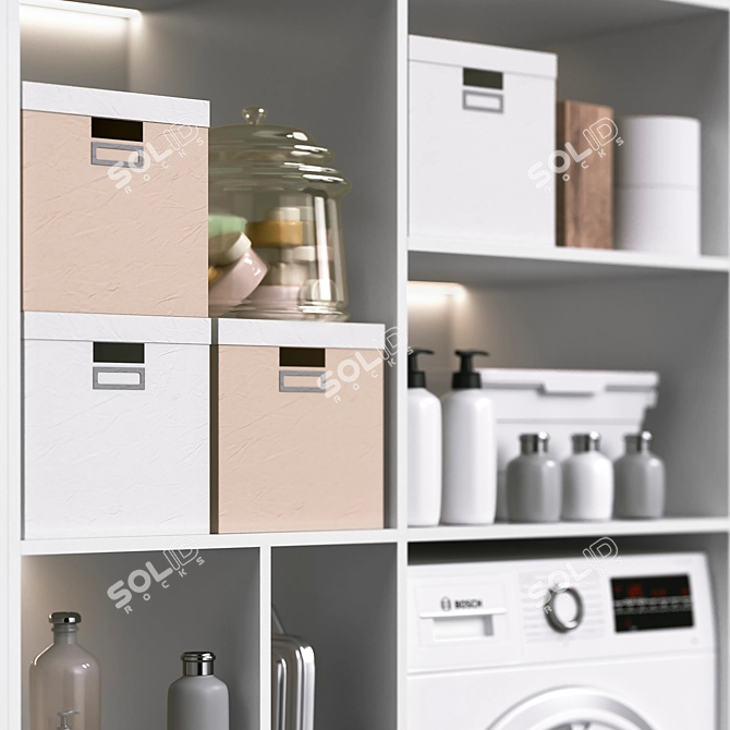 Laundry and Bathroom Cabinet Kit 3D model image 3