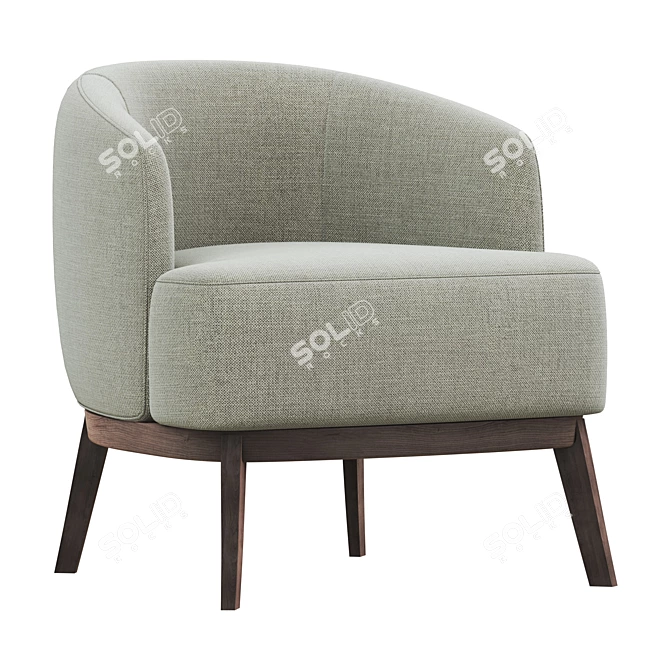 Modern Chic Megan Armchair Green 3D model image 1