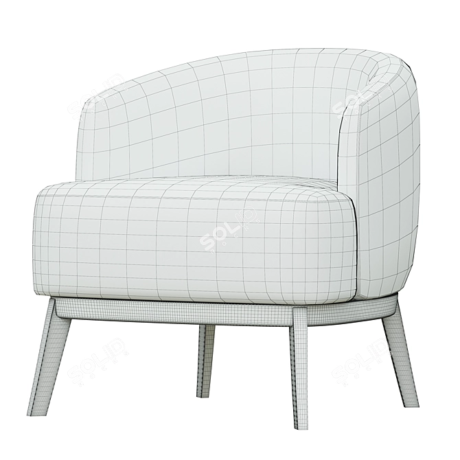 Modern Chic Megan Armchair Green 3D model image 3