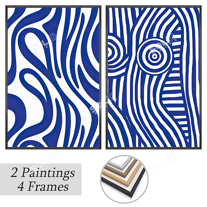 Artwork Set with Multiple Frames 3D model image 1