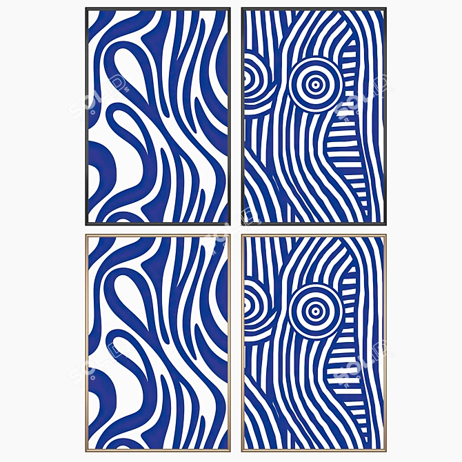 Artwork Set with Multiple Frames 3D model image 2