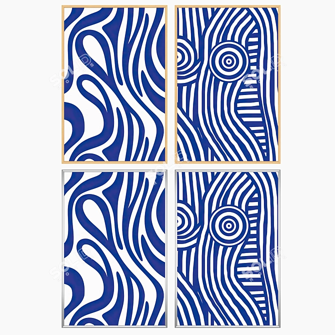 Artwork Set with Multiple Frames 3D model image 3