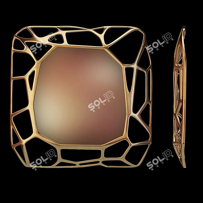 Modern Net Design Wall Mirror 3D model image 1