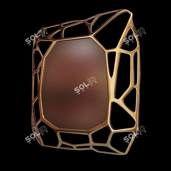 Modern Net Design Wall Mirror 3D model image 2