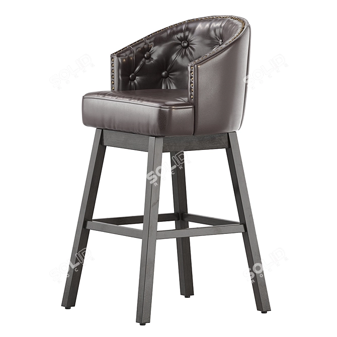 Modern Tufted Swivel Barstools Ensemble 3D model image 2