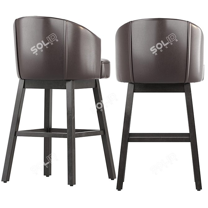 Modern Tufted Swivel Barstools Ensemble 3D model image 3