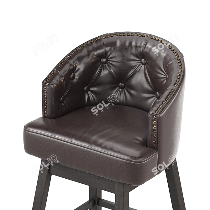 Modern Tufted Swivel Barstools Ensemble 3D model image 4