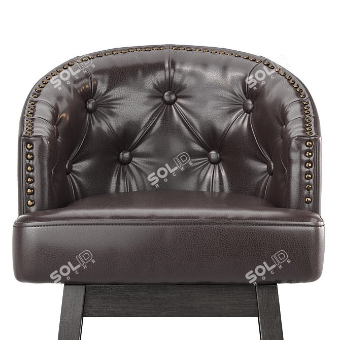 Modern Tufted Swivel Barstools Ensemble 3D model image 5