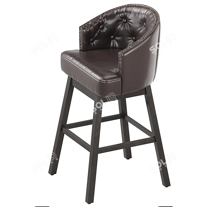 Modern Tufted Swivel Barstools Ensemble 3D model image 6