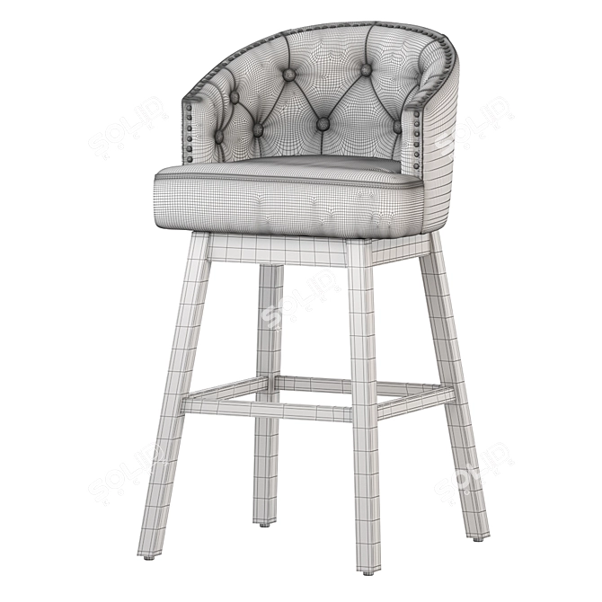 Modern Tufted Swivel Barstools Ensemble 3D model image 7