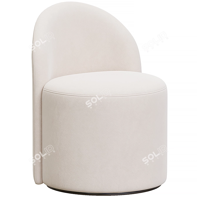 Vintage-inspired Reynaux Slope Accent Chair 3D model image 1