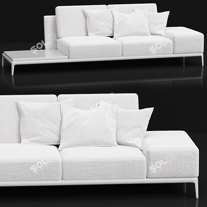 Elegant Park Sofa by Poliform 3D model image 1