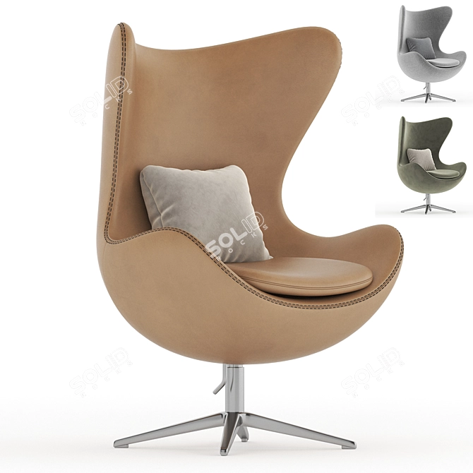 Modern Egg Chair Furniture Design 3D model image 1