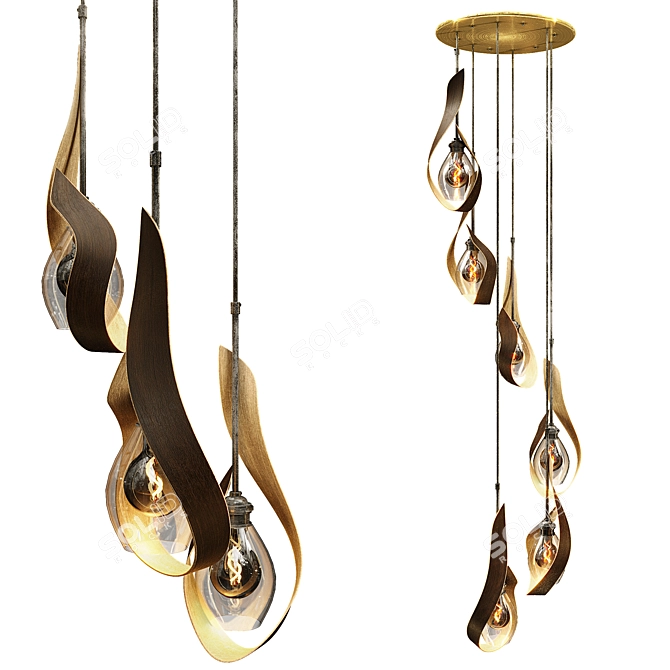 Modern Grey Pendant Light 3D model image 2