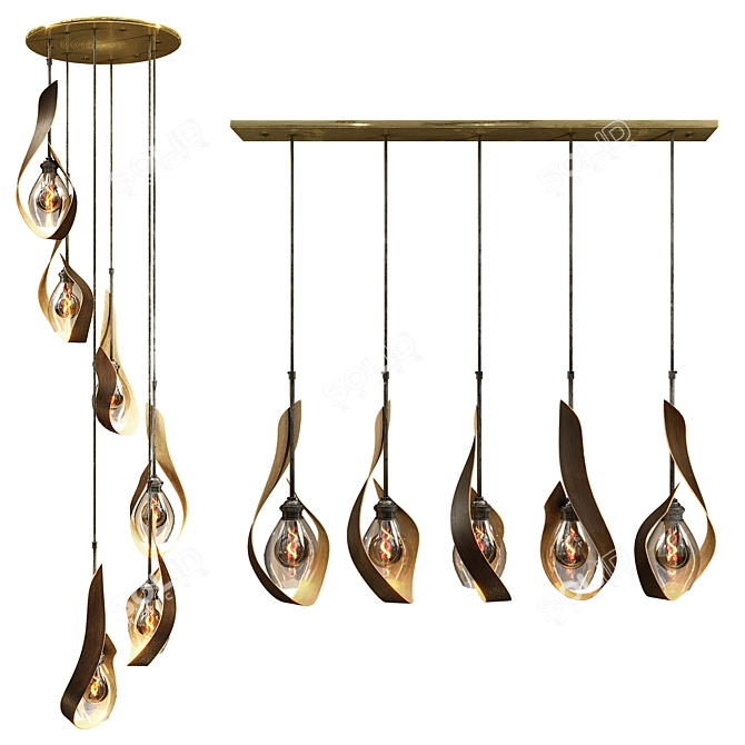 Modern Grey Pendant Light 3D model image 3