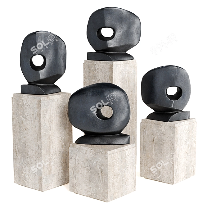 Geometric Abstract Torus Sculpture 3D model image 5