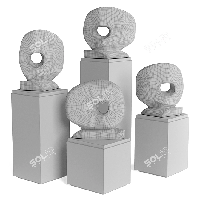 Geometric Abstract Torus Sculpture 3D model image 6