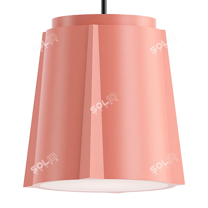 Gloss Blush Ceramic LED Pendant 3D model image 1