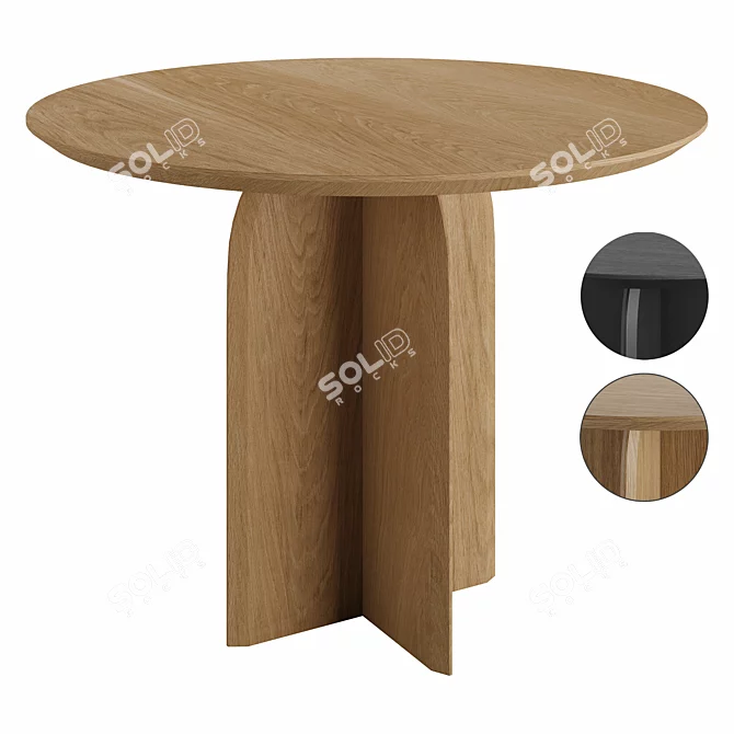 Modern Round Dining Table, Homary 3D model image 1