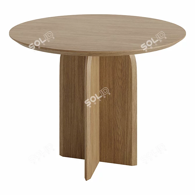 Modern Round Dining Table, Homary 3D model image 3