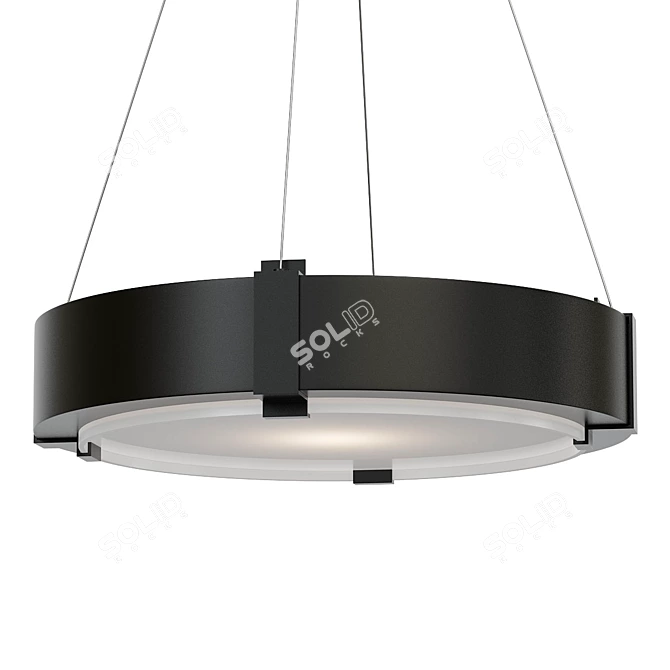 Modern Bronze LED Ring Pendant 3D model image 1