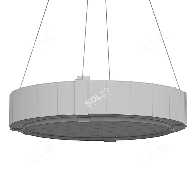 Modern Bronze LED Ring Pendant 3D model image 2