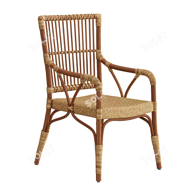 Sika Rattan Piano Chair 3D model image 1