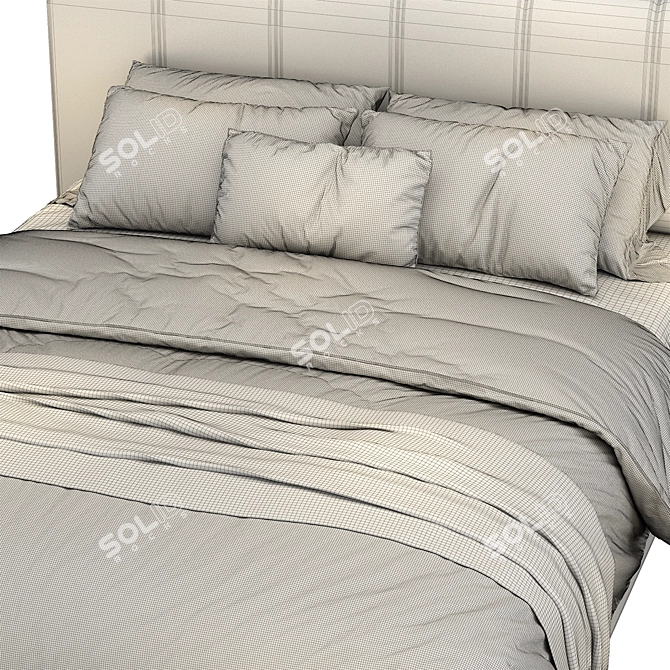 Minimalist Bed Frame Set 3D model image 4