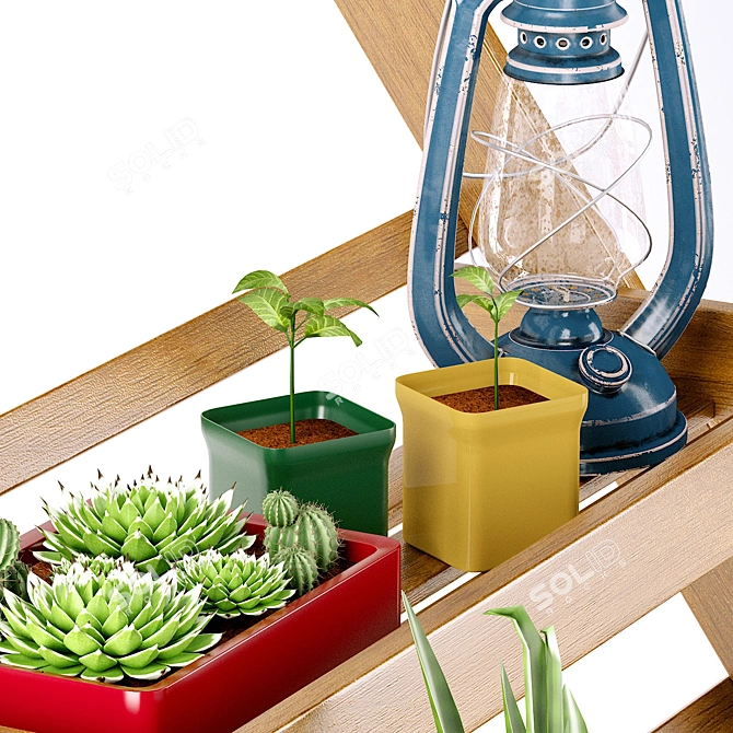 Folding Acacia Plant Stand | LaRedoute 3D model image 5