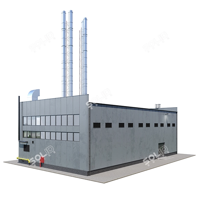 Gas Boiler House Model 3D model image 3